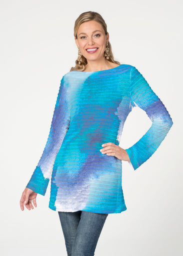 Galaxy Blue (14311) ~ Banded Boatneck Tunic