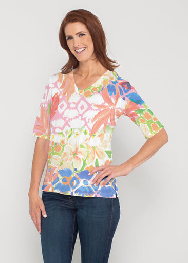 Bali (17254) ~ Signature Elbow Sleeve V-Neck Top