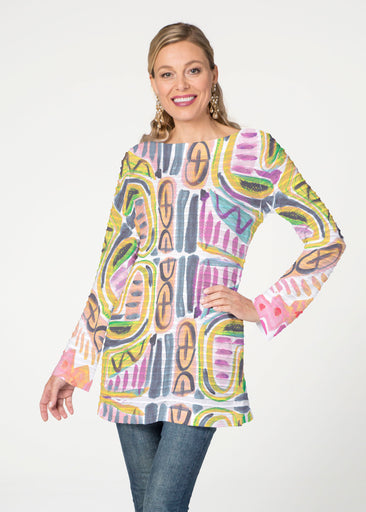 Musical Dance (17263) ~ Banded Boatneck Tunic