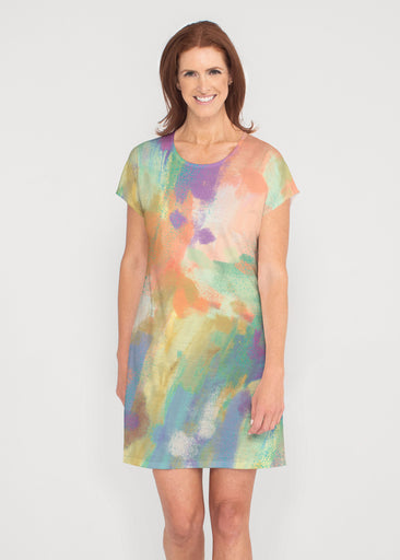 Chalk Of Dreams (17278) ~ French Terry Short Sleeve Crew Dress