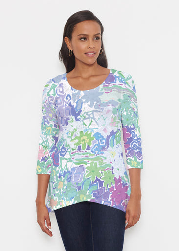 Floral Graffiti (19210) ~ Katherine Hi-Lo Thermal Tunic