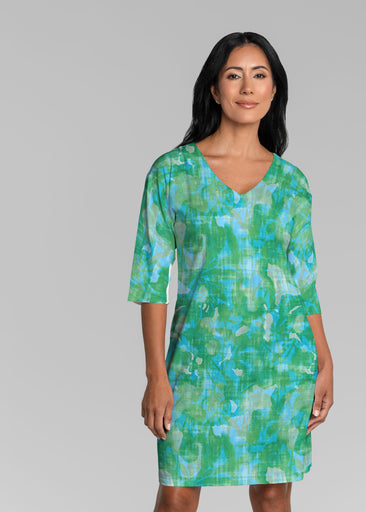 Bali Batik (26003) ~ Lucy 3/4 Sleeve V-Neck Dress