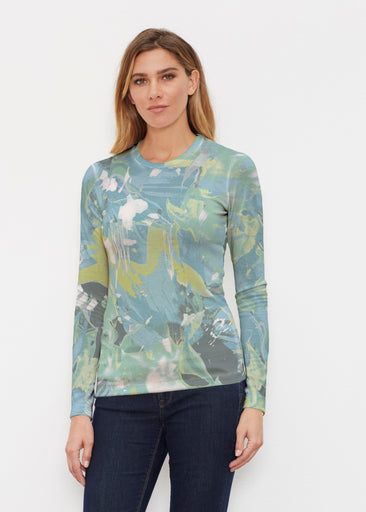 Rain forest Splash (26005) ~ Butterknit Long Sleeve Crew Top