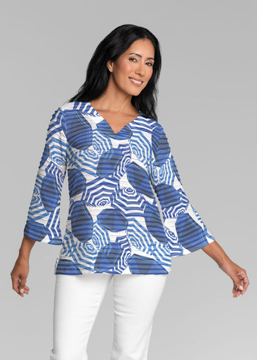 Summer Pop (26006) ~ Banded 3/4 Bell-Sleeve V-Neck Tunic