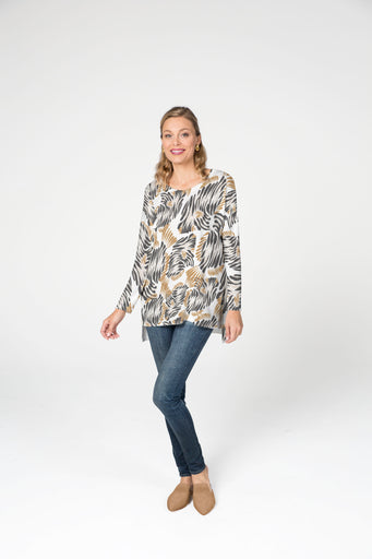 Zebra Fish (26007) ~ Slouchy Butterknit Top