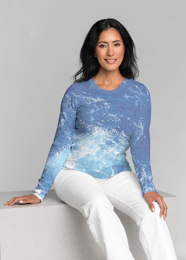 Sea Blue (5098) ~ Thermal Long Sleeve Crew Shirt