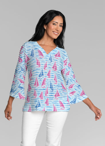 Regatta (5262) ~ Banded 3/4 Bell-Sleeve V-Neck Tunic