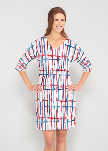 Knotted Fourth (8004) ~ Lucy 3/4 Sleeve V-Neck Dress