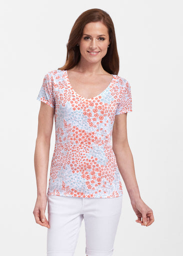 Annabelle (8040) ~ Sheer Short Sleeve V-Neck Shirt