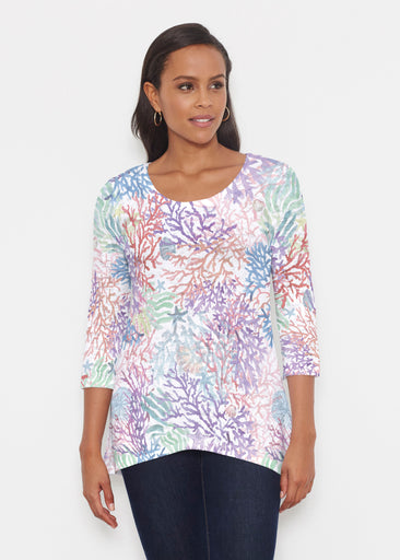 Tropic Coral (8112) ~ Katherine Hi-Lo Thermal Tunic
