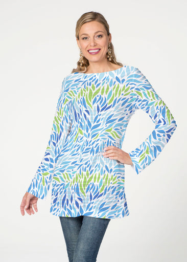 Hotsy Totsy Blue (8143) ~ Banded Boatneck Tunic