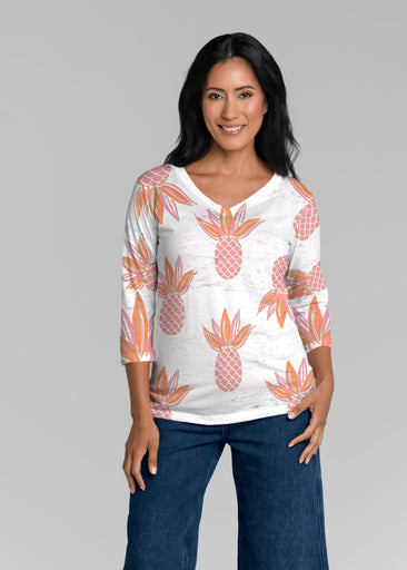 Honolulu (8182) ~ Signature 3/4 Sleeve V-Neck Top