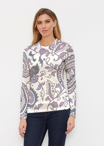 Serena Purple (8188) ~ Butterknit Long Sleeve Crew Top