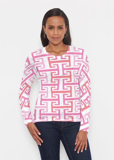 Greek Key Spring (8191) ~ Signature Long Sleeve Crew Shirt