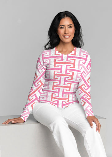 Greek Key Spring (8191) ~ Thermal Long Sleeve Crew Shirt