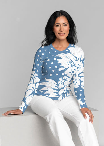 Carlotta Blue (8196) ~ Thermal Long Sleeve Crew Shirt