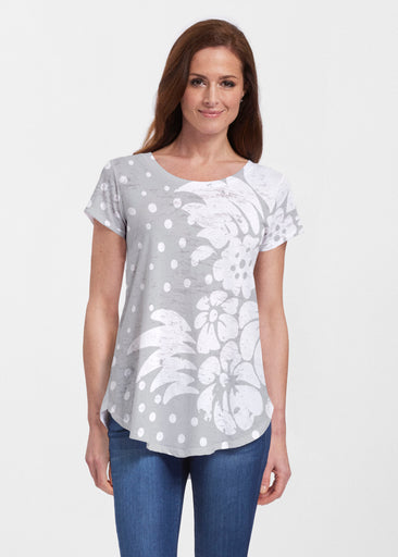 Carlotta Grey (8198) ~ Short Sleeve Scoop Neck Flowy Tunic