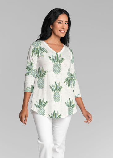 Honolulu Mint (8201) ~ V-neck Flowy Tunic
