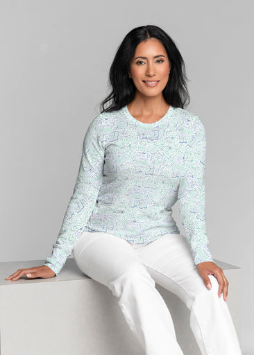 Flora Mint (8203) ~ Thermal Long Sleeve Crew Shirt