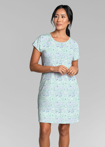 Flora Mint (8203) ~ Lucy Tee Dress