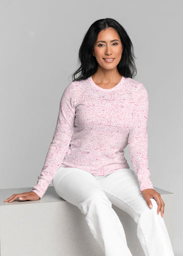 Flora Blush (8204) ~ Thermal Long Sleeve Crew Shirt