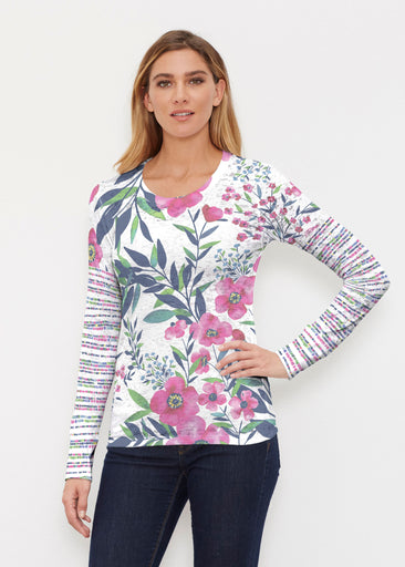 Summer Floral (13423) ~ Thermal Long Sleeve Crew Shirt