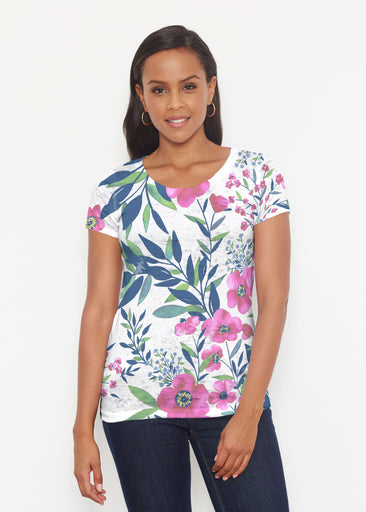 Summer Floral (13423) ~ Signature Short Sleeve Scoop Shirt