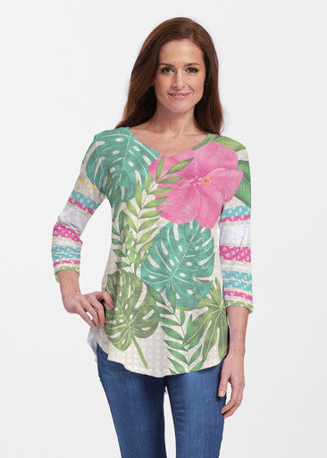 Wild Begonia (13483) ~ Signature V-neck Flowy Tunic