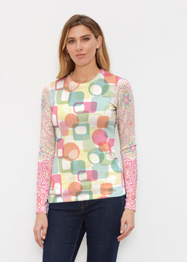 Mandala Geo (13495) ~ Butterknit Long Sleeve Crew Top