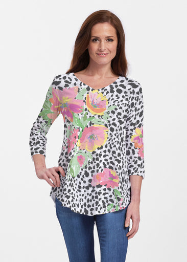 Spring Leopard (14225) ~ Signature V-neck Flowy Tunic