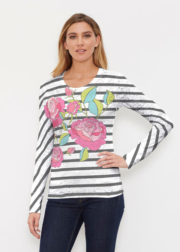 Rosie Stripe (14226) ~ Thermal Long Sleeve Crew Shirt