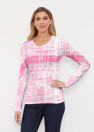 Pink Tie Dye (14254) ~ Thermal Long Sleeve Crew Shirt