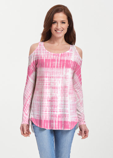 Pink Tie Dye (14254) ~ Butterknit Cold Shoulder Tunic
