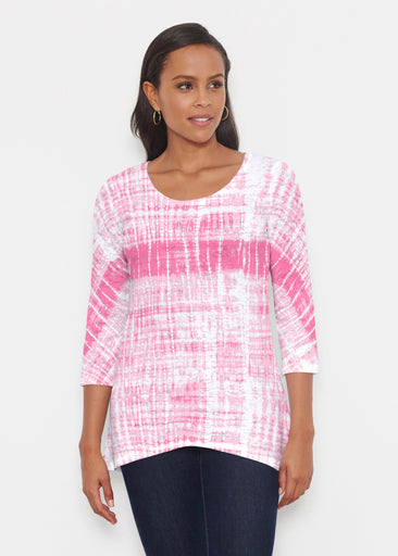 Pink Tie Dye (14254) ~ Katherine Hi-Lo Thermal Tunic