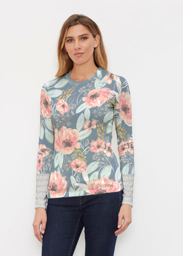 Blossoming Blooms (16226) ~ Butterknit Long Sleeve Crew Top