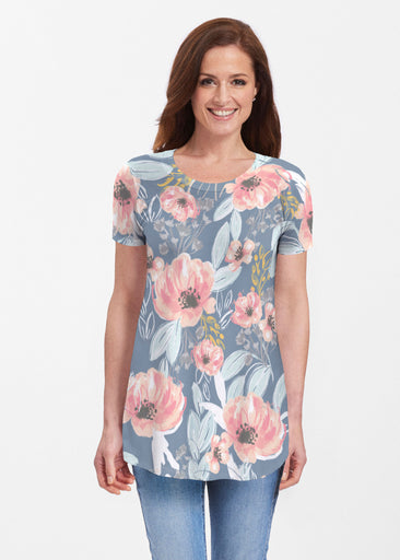 Blossoming Blooms (16226) ~ Short Sleeve Butterknit tunic