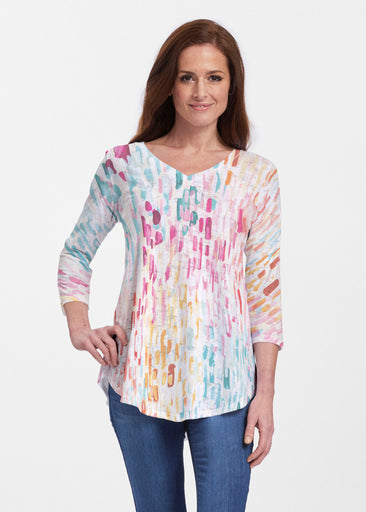 Rainbow Rain (16227) ~ V-neck Flowy Tunic