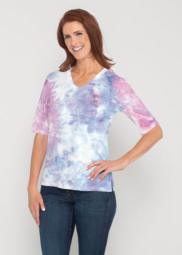 Boho Ice (16230) ~ Signature Elbow Sleeve V-Neck Top