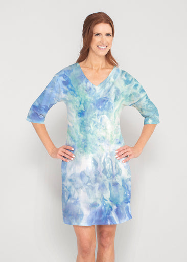 Francesca (16249) ~ Drop Shoulder 3/4 Sleeve V-Neck Dress