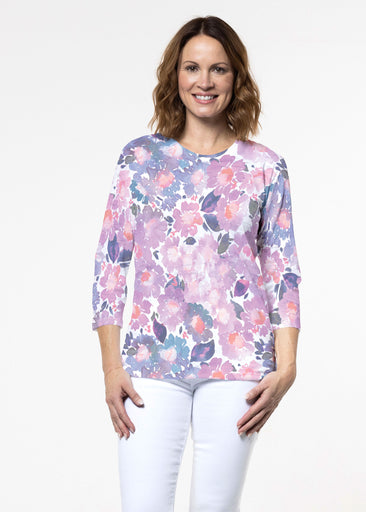 Lilac (16255) ~ Signature 3/4 Sleeve Crew Neck Top