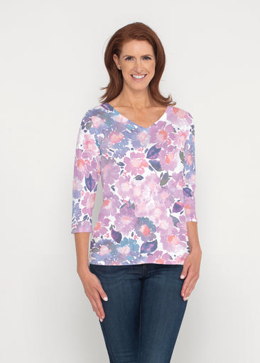 Lilac (16255) ~ Signature 3/4 Sleeve V-Neck Top