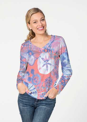Sand Dollar (16257) ~ French Terry V-neck Top