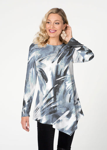 Brush Strokes  (17167) ~ Asymmetrical French Terry Tunic