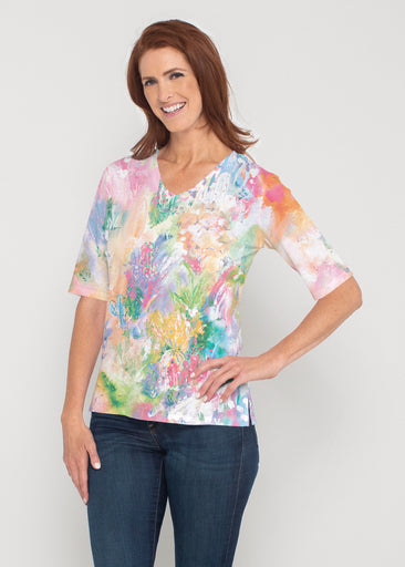 Cool Desert Vibes (17232) ~ Signature Elbow Sleeve V-Neck Top