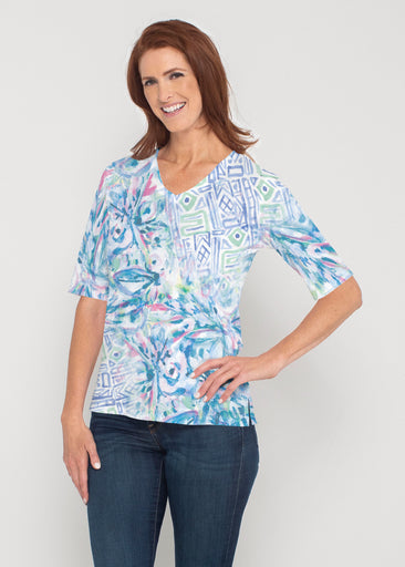 Lilly (17234) ~ Signature Elbow Sleeve V-Neck Top
