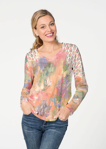 Warm Desert Vibes (17248) ~ French Terry V-neck Top