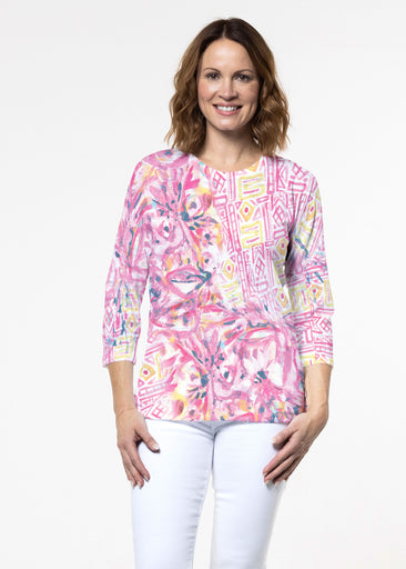 Lilly Pink (17250) ~ Signature 3/4 Sleeve Crew Neck Top