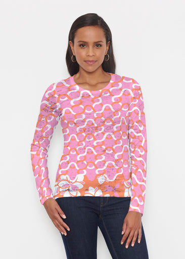 Squiggles Pink (20341) ~ Signature Long Sleeve Crew Shirt