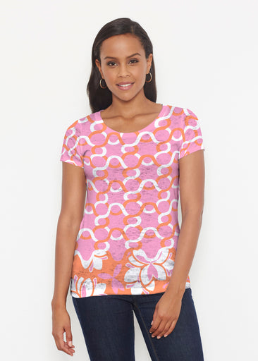 Squiggles Pink (20341) ~ Signature Short Sleeve Scoop Shirt