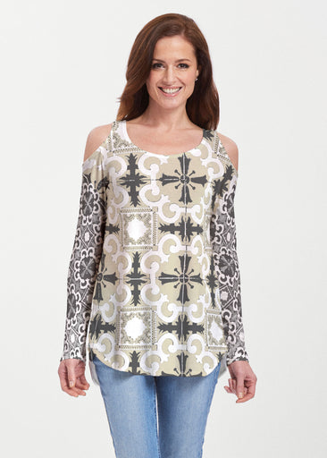 Portuguese Gold (25010) ~ Butterknit Cold Shoulder Tunic